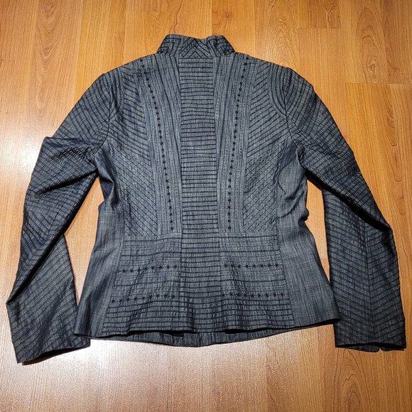 Elie Tahari Embroidered Blazer, Navy - Picture 8 of 10